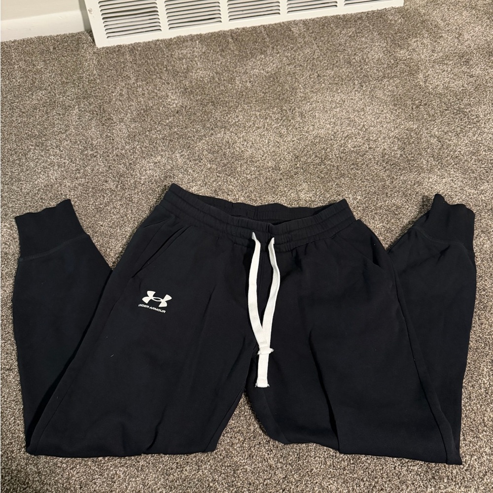 Under Armour Black Sweatpants with White Drawstring